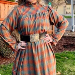 1970s Wide Leather Belt Silver Buckle Made in Great Britain